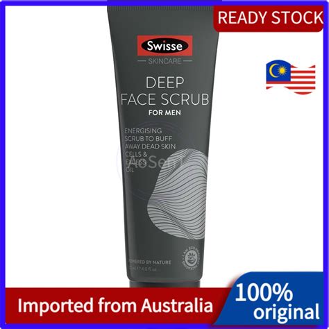 Swisse Skincare Deep Face Scrub For Men 120ml Reduce Water Loss And