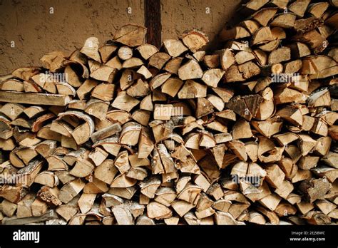 Firewood Wood Pile Stacked Triangle Hi Res Stock Photography And Images