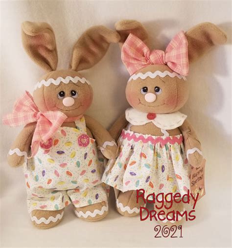 Raggedy Dreams Easter Standing Gingerbread Dolls