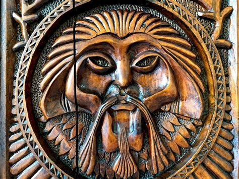 Leshy леший Slavic Antique Folk Art Carved Heavy Wood Panel | Etsy