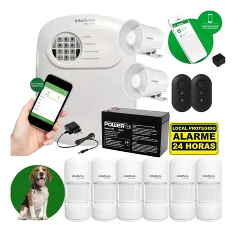 Kit Alarme Intelbras Anm App Sensor Presenca Pet C Fio Alarme