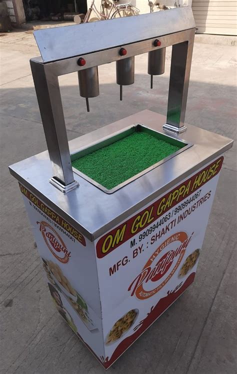 Automatic Mild Steel 3 Nozzle Table Top Pani Puri Filling Vending