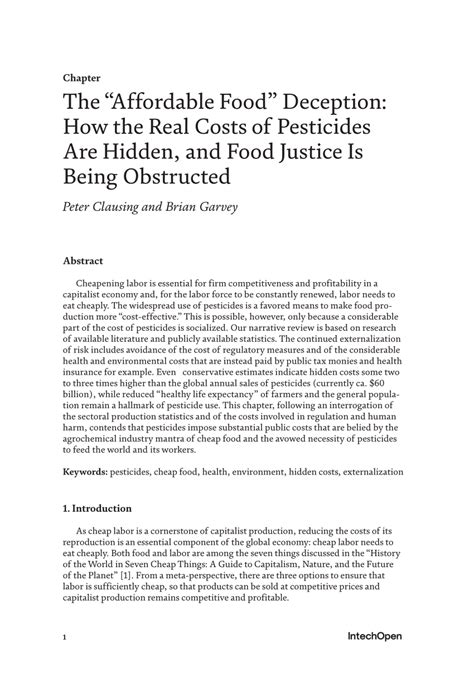 (PDF) The “Affordable Food” Deception: How the Real Costs of Pesticides ...