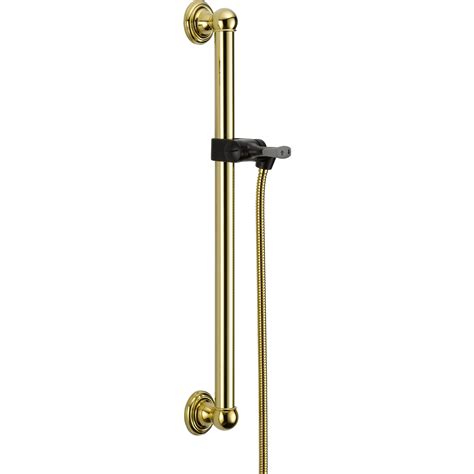 Delta 24 Polished Brass Grab Bar Adjustable Hand Shower Holder Assemb