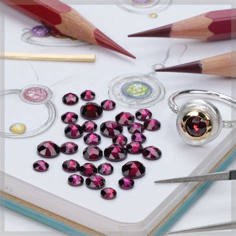 Rhodolite Garnet Rose Cut Gemstones Round Mm The Bazaar