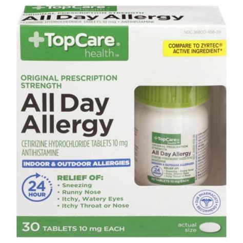 Topcare Health All Day Allergy Original Prescription Strength 10 Mg Tablets Wegmans