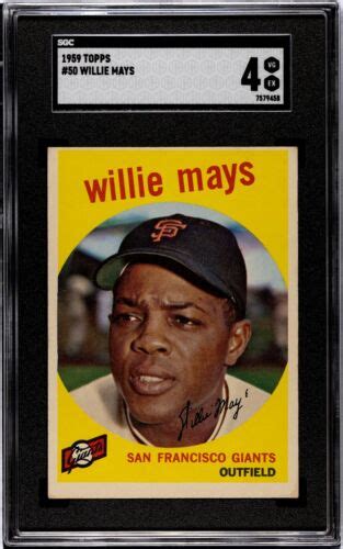 Topps Willie Mays Sgc San Francisco Giants Hof Baseball Card