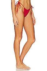 Frankies Bikinis Tia Ribbed Bikini Bottom In Crimson Revolve