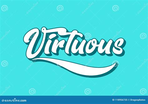 Virtuous Hand Written Word Text For Typography Design Stock Vector