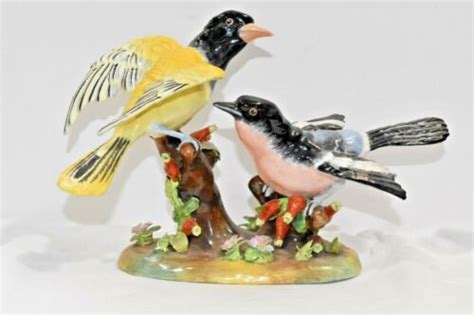 Stunning Rare Crown Staffordshire Fine Bone China Birds Figurine Signed