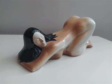 Vintage S Erotic Porcelain Money Box Cm Piggy Bank Nude Woman Etsy