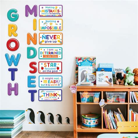 Buy 20 Pcs Growth Mindset Posters Bulletin Board Positive Sayings