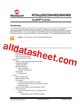 ATTINY404 데이터시트 PDF Microchip Technology