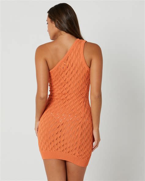 Sndys Claire One Shoulder Mini Dress Orange Surfstitch