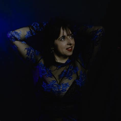 Premium Photo Beautiful Woman Feel Good In Blue Sensual Lingerie On Black Background Studio