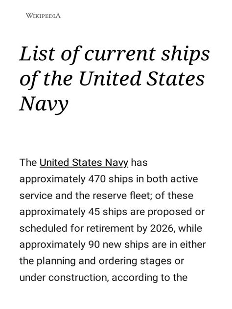 List of Current Ships of The United States Navy - Wikipedia | PDF | United States Navy | Water ...