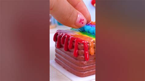 Rainbow Fondant Cake 🌈 Wonderful Miniature Rainbow Chocolate Cake Decorating 🍫 Yumupminiature