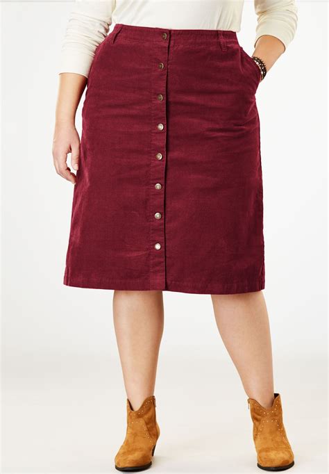 Button Front Corduroy Skirt Womens Skirt Skirts Clothes