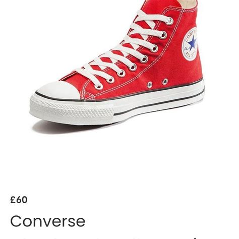 Red high top converse, brand new in box never worn.... - Depop