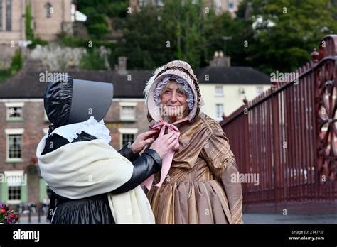 Ladies In Victorian Period Dress Costumes In Ironbridge Shropshire A