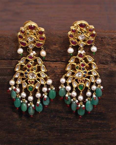 Rano Gold and Pearl Wedding Bridal Earrings – Timeless Indian Jewelry | Aurus