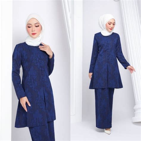 Baju Raya Size S Xl Kebaya Moden Muslimah Black Maroon Navyblue