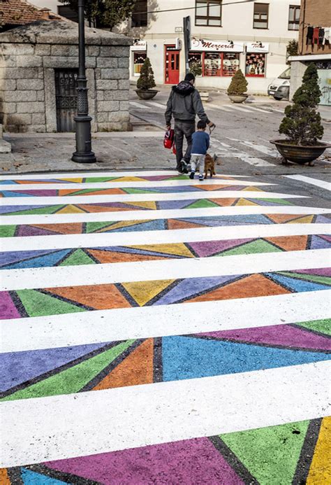 Artista Transforma Faixas De Pedestre Cores Em Madrid Deixando Ruas