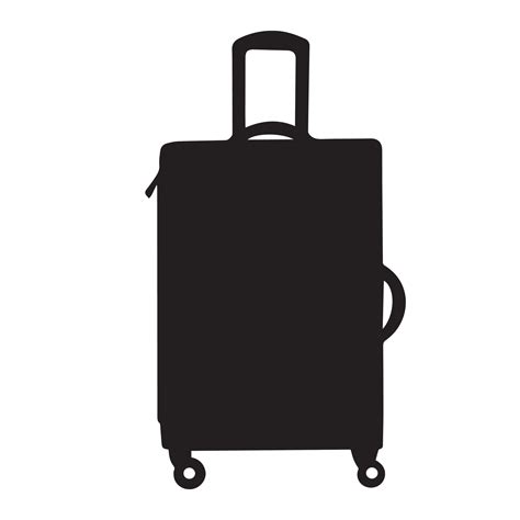 Black Luggage Vector Icon Silhouette Travel Equipment Bag Illustration