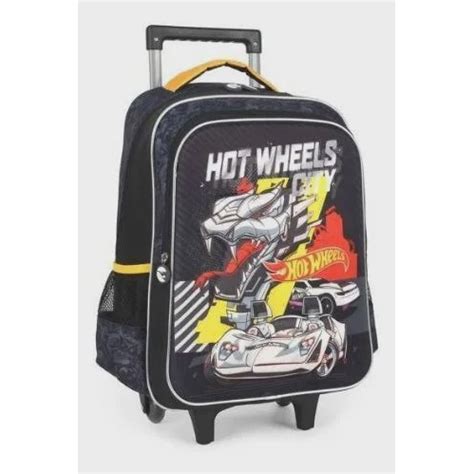 Kit Mochila Rodinha E Lancheira Hot Wheels Luxcel Original No Shoptime