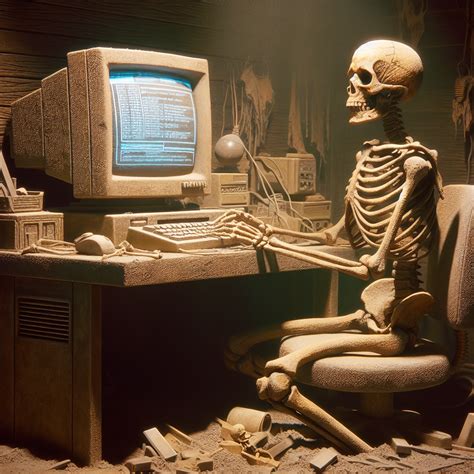 Skeleton Waiting At Computer Console Blank Template Imgflip