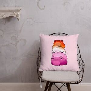 Lesbian Flag Color Frog Subtle Lgbtq Sapphic Pride Aesthetic Funny Gay Solidarity Pile Of