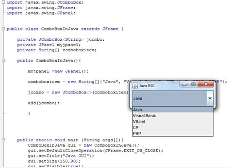 ComboBox In Java INetTutor