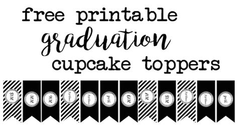 Graduation Cupcake Toppers Free Printable - Paper Trail Design