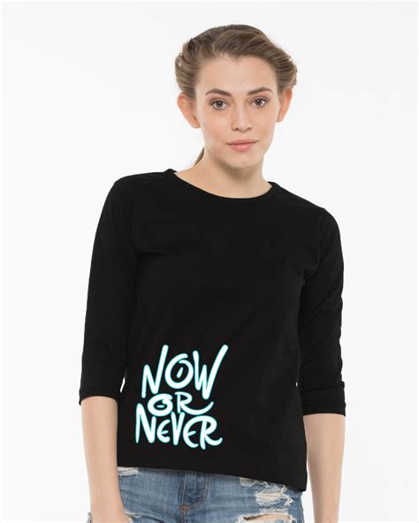 Buy Now Or Never Round Neck Th Sleeve T Shirt Online At Bewakoof