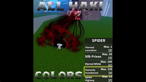 Spider Showcase Heavenly Punishment All Haki Colors Blox Fruits