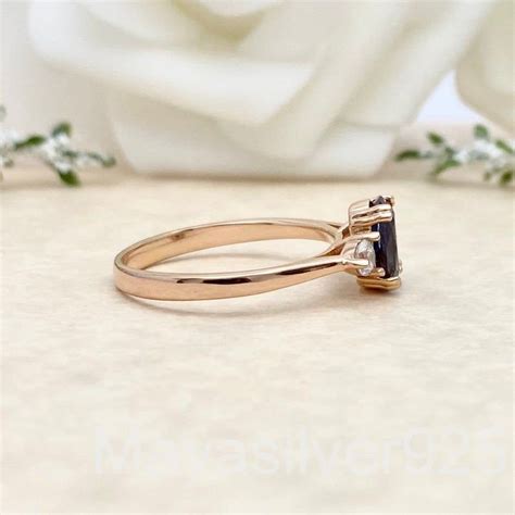 Alexandrite Ring Oval Cut Alexandrite Engagement Ring Color - Etsy