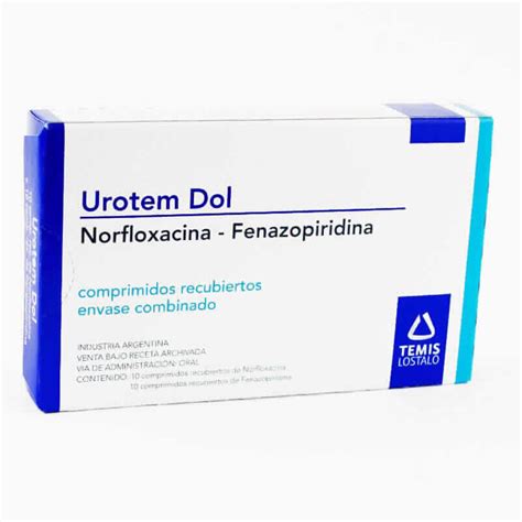 Urotem Dol Norfloxacina Fenazopiridina 10 Comprimidos Recubiertos