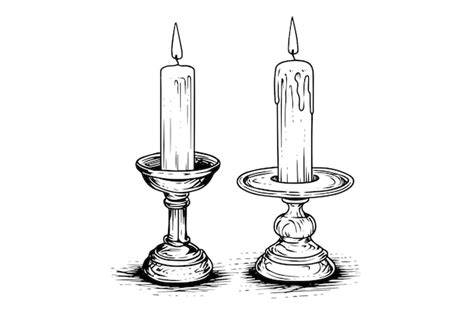 Premium Vector Thick Christmas Candles Burning Hand Drawn Sketch