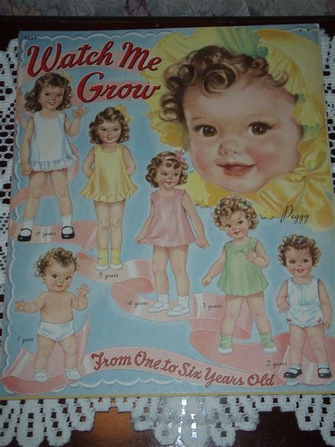 Rare Vtg Orig 1944 Watch Me Grow Paper Dolls Merrill Uncut 40s