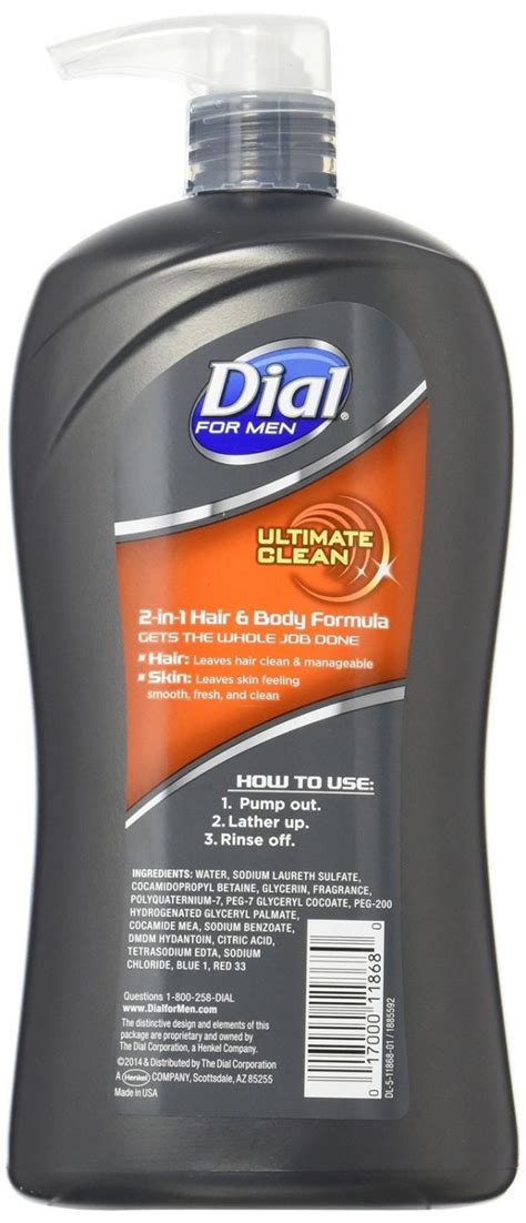 2 In 1 Dial For Men Hair Body Wash Ultimate Clean 32 Fluid Ounces 32 Clean Body