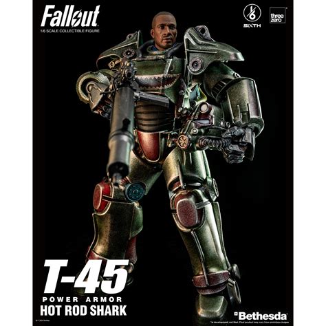Fallout T 45 Hot Rod Shark Power Armor 1 6 Scale Figure Threezero 913294