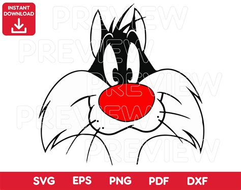 Sylvester Looney Tunes In Svg Png Dxf Eps Pdf Format Instant Etsy