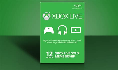 12 Month Xbox Live Gold Card Groupon Goods