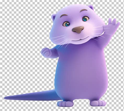 Purple Otter Purple Otter Waving Png Clipart Adorable Characters