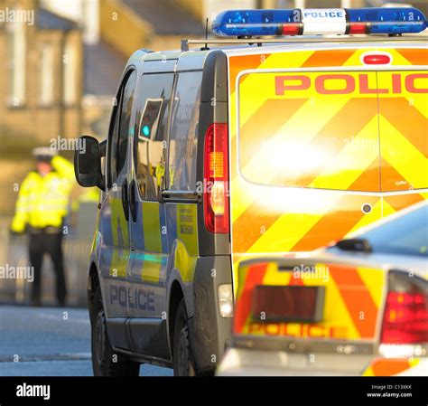 Police Van At Scene Of An Accident Stock Photo Alamy