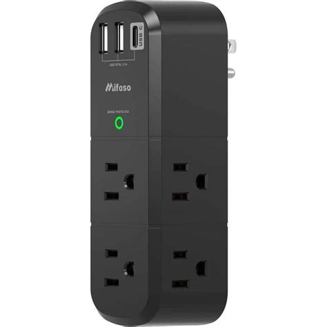 Etokfoks 6 Outlet Power Strip Surge Protector With 3 USB Ports And 1800