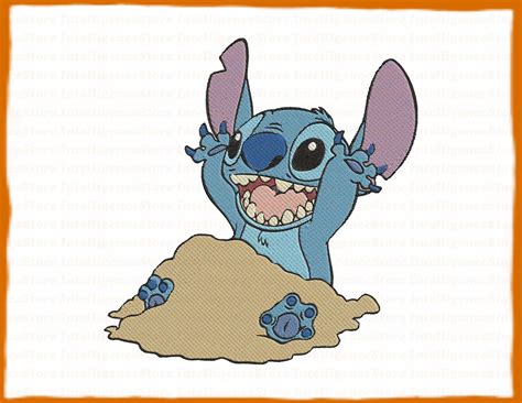 Sand Lilo and Stitch Filled Embroidery Design Instant Download - Etsy