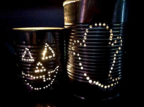 Making Halloween Punched Tin Can Lanterns | ThriftyFun