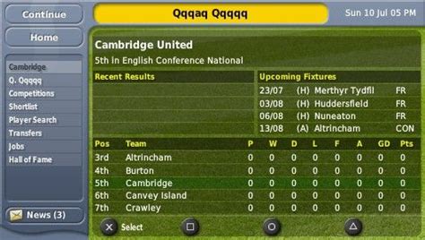 Screenshot Of Football Manager Handheld PSP 2006 MobyGames