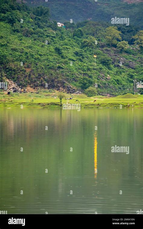 Natural Landscape With Lake And Mountains At Niladri Lake Sunamganj